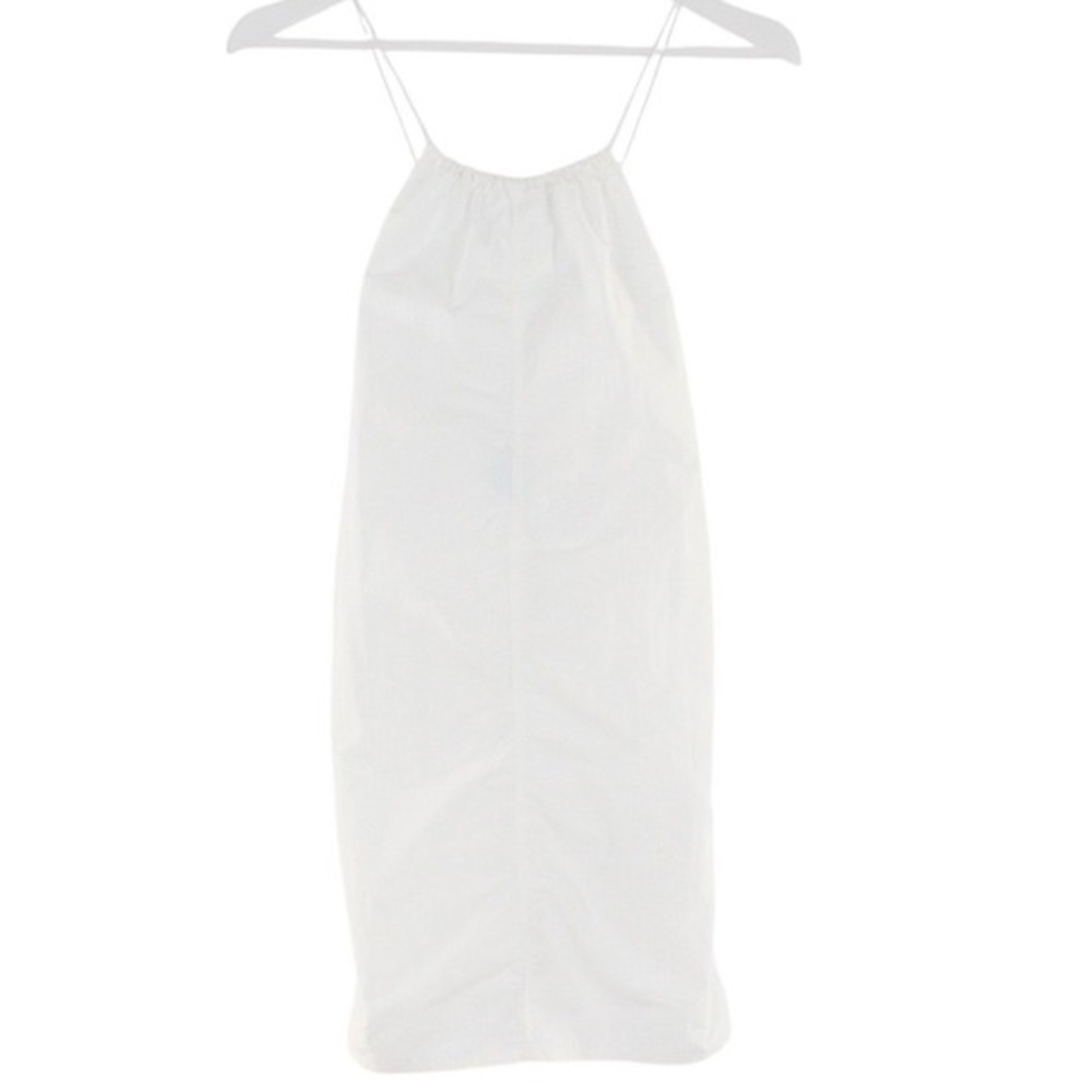Zara Halter Mini Dress Ruched Draped Detail Size S White